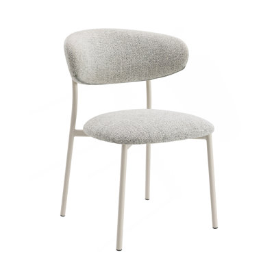 Modern Luxury Dining Chairs 2Pc Set Light Grey Padded Seat Back Cushion Comfort Style Natural Finish Dining Furniture