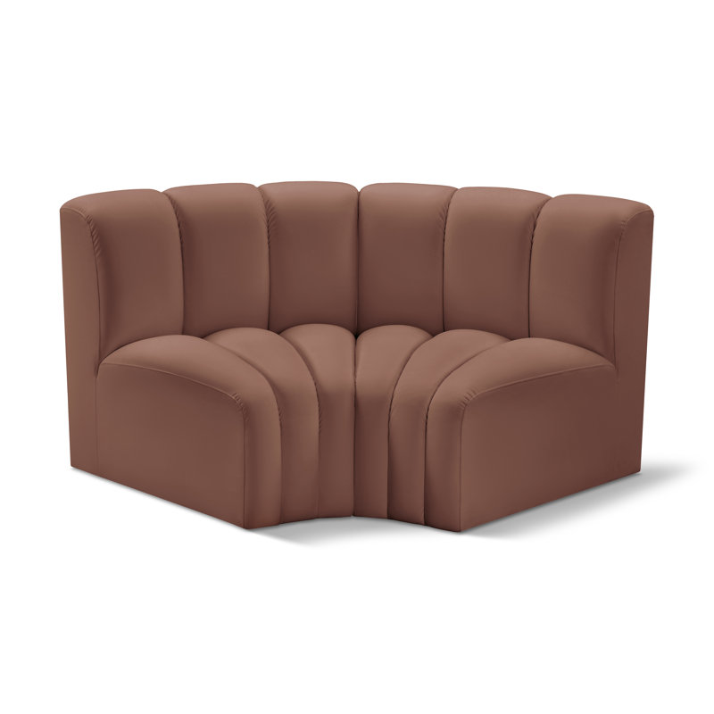 Isidor Upholstered 60'' Loveseat, Cognac Vegan Leather