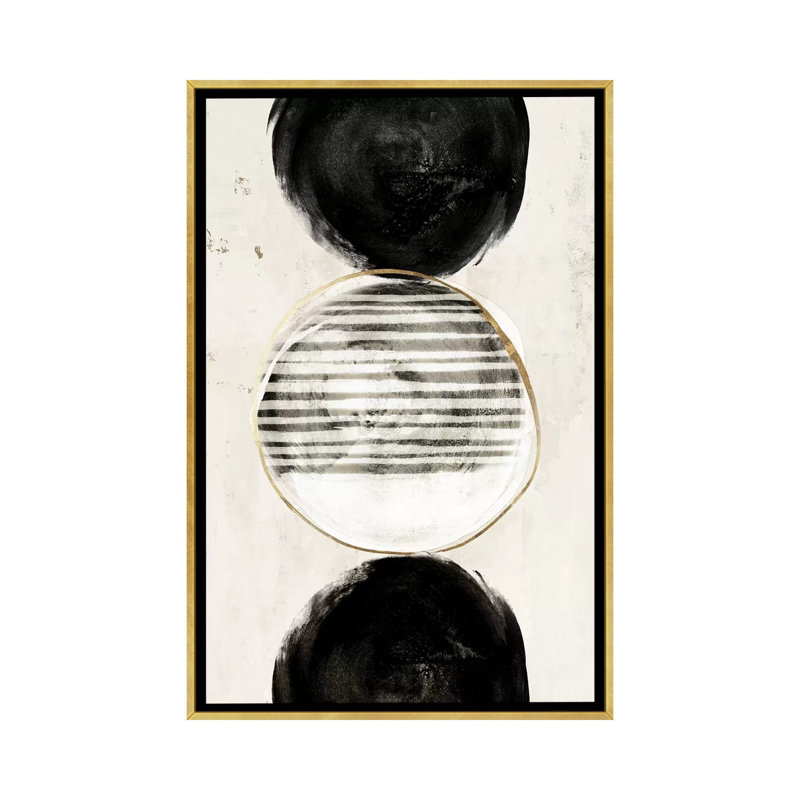 «Balance and Harmony» par Eva Watts - impression d'art graphique, H 48 po x l 32 po x P 1,5 po, Toile encadrée d'or