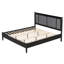 Très grand lit en bois massif, support robuste de 600 lb, aucun sommier tapissier requis, tête de lit tapissier noire avec poignées en métal-421673950-421673944