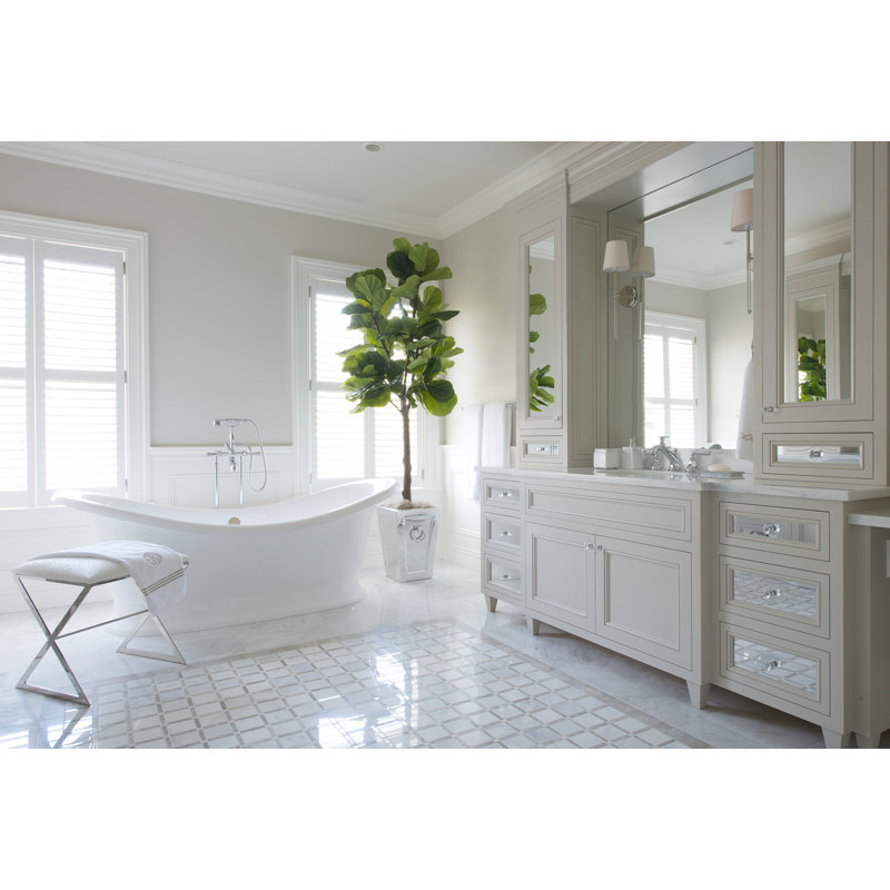 Palladian® Floor Mount Tub Filler, Italian Brass, Industrial Metal Lever Handle