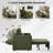 87''L 3-In-1 Convertible Sleeper Chair Bed, 3-Section Extra Length Adjustable Backrest  With 2 Cushions & Storage Bag-1712303263