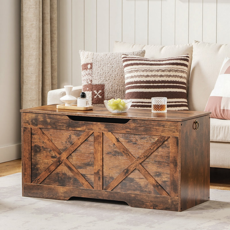 39.4" Storage Chest,Blanket Storage Chest,Accent Trunk, Brown