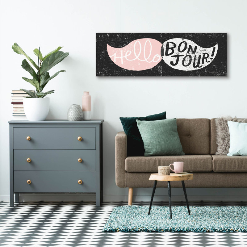Ridiculous Mustache Vintage, panneau noir et rose »par Michael Mullan, H 16 po x l 48 po