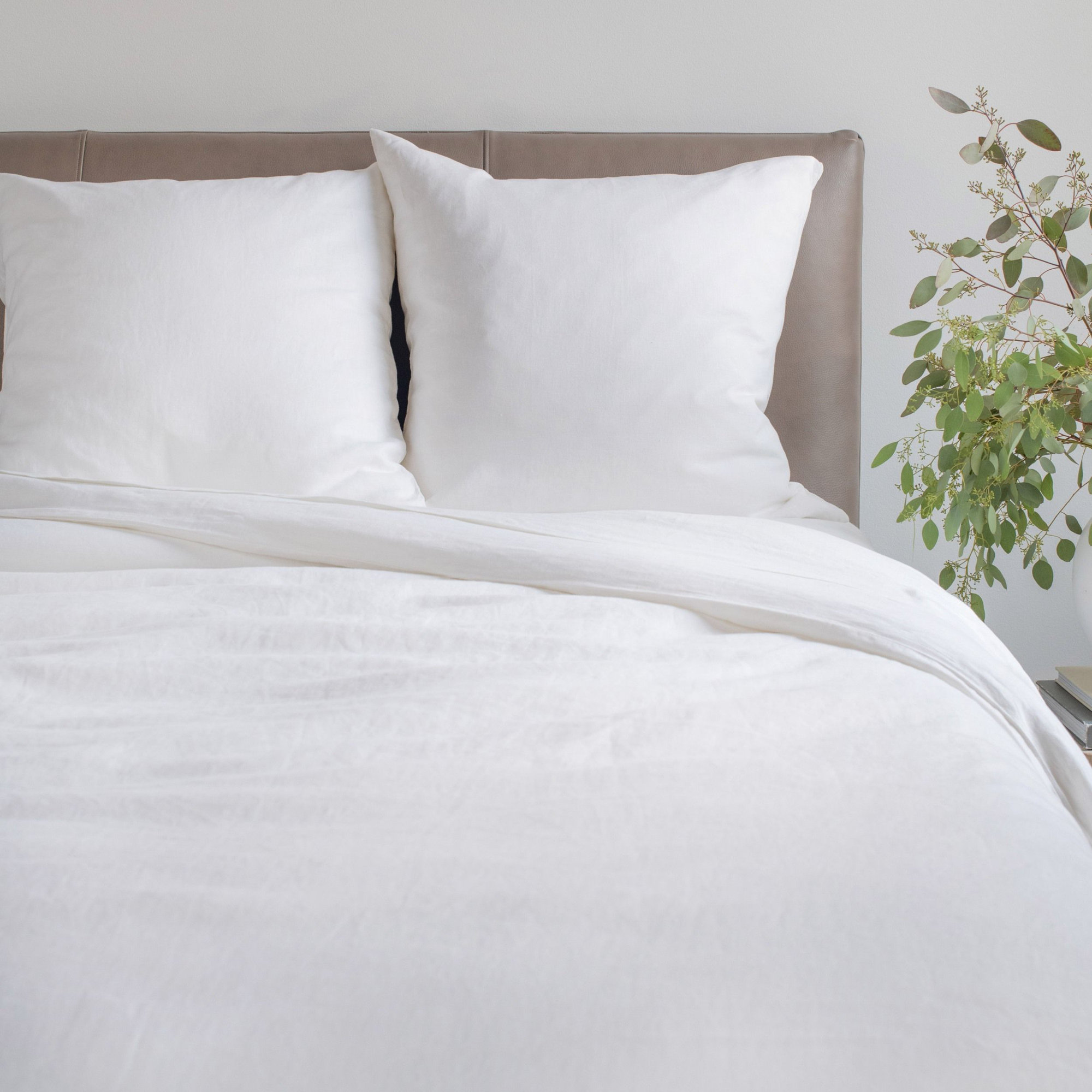 26" X 26" French Linen Euro Pillow, Cream