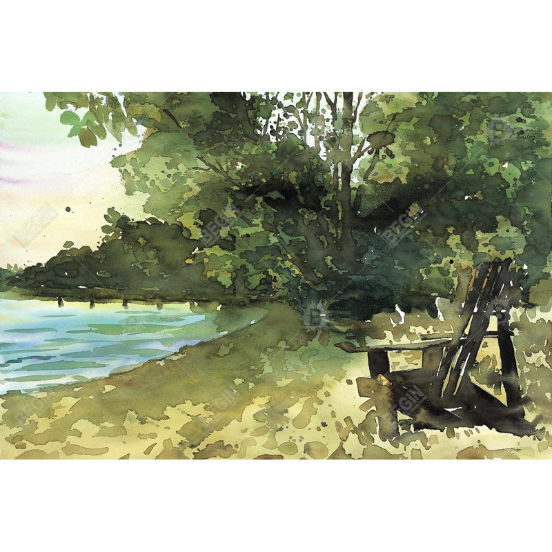 «Day At The Lake» sur toile, H 24 po x l 36 po