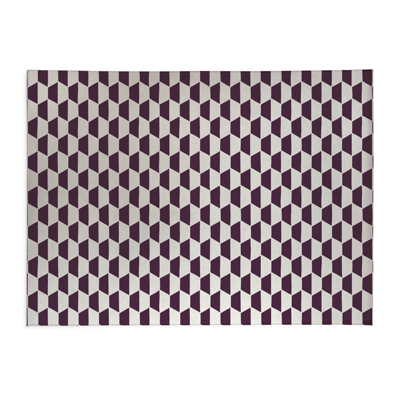 Tapis de cuisine à profil bas Hex, Rectangle 2' x 3', Eggplant Geometric