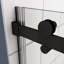Porte de douche coulissante avec verre trempé 5/16 po et finition noir mat - Système lisse pour le verre de la salle de bain, verrouillage sécuritaire