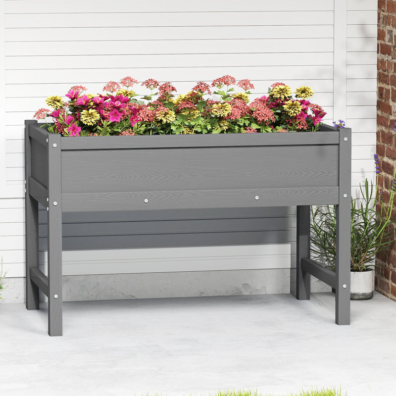 Pot à fleurs surélevé en l 39,5 po x H 25,7 po, 25.7" H x 39.5" W x 21.6" D, Gris