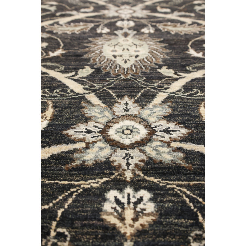 New Indian Amritsar Wool On Cotton 9' X 11'10" Charcoal