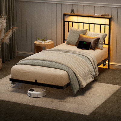 Lit plateforme flottant avec DEL et station de charge
