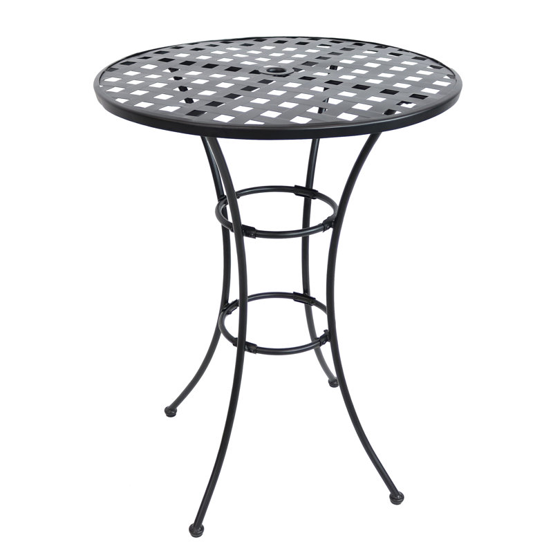 Mariapaula 30" Round Wrought Iron Patio Bar Table