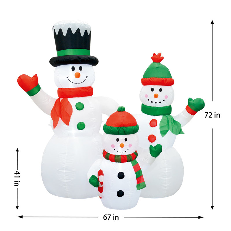Gonflable familial bonhomme de neige