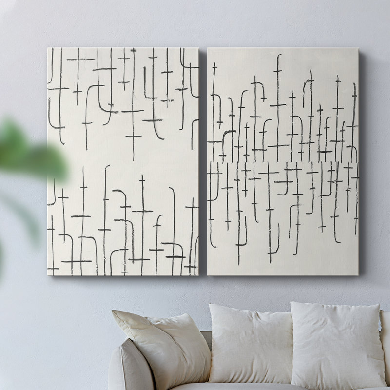 Arrangement vertical I - Toile tendue avec châssis de qualité supérieure - Prêt à être accroché, H 18 po x l 24 po
