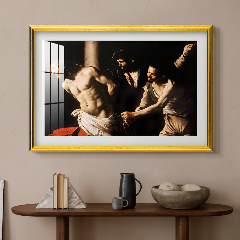 La Flagellation du Christ à la Colonne (Version de Rouen), 1606 - Caravage - Estampe encadrée sur mesure, 16 po x 22 po
