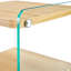 Armoire de chevet à trois couches La planche est fabriquée en panneau de fibres à densité moyenne avec des autocollants en bois, avec du verre trempé transparent des deux côtés. La conception est simple et élégante, avec une fonction de rangement puissante. Armoire de rangement