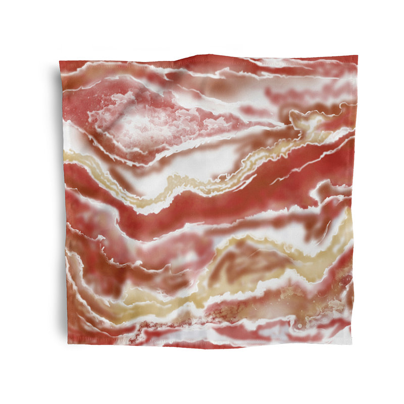Ashawn Polyester Abstract Square Napkin, Orange