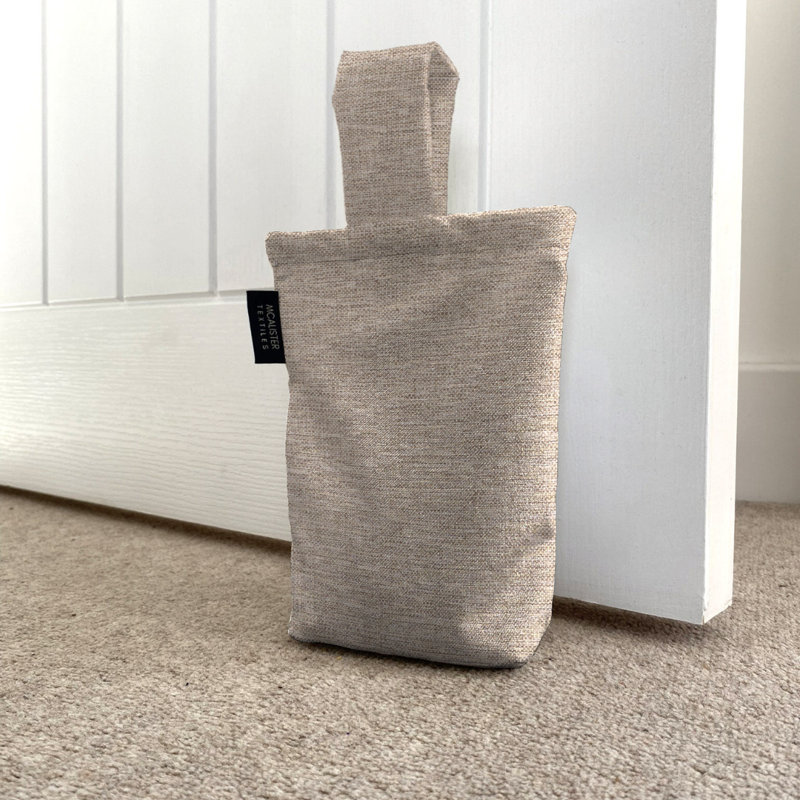 Albany Duck Egg Fabric Weighted Floor Stop, Taupe
