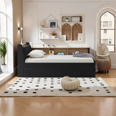 Twin Size Smart Daybed with Storage Drawers, LED Headboard & Wireless Charging by Ivy Bronx