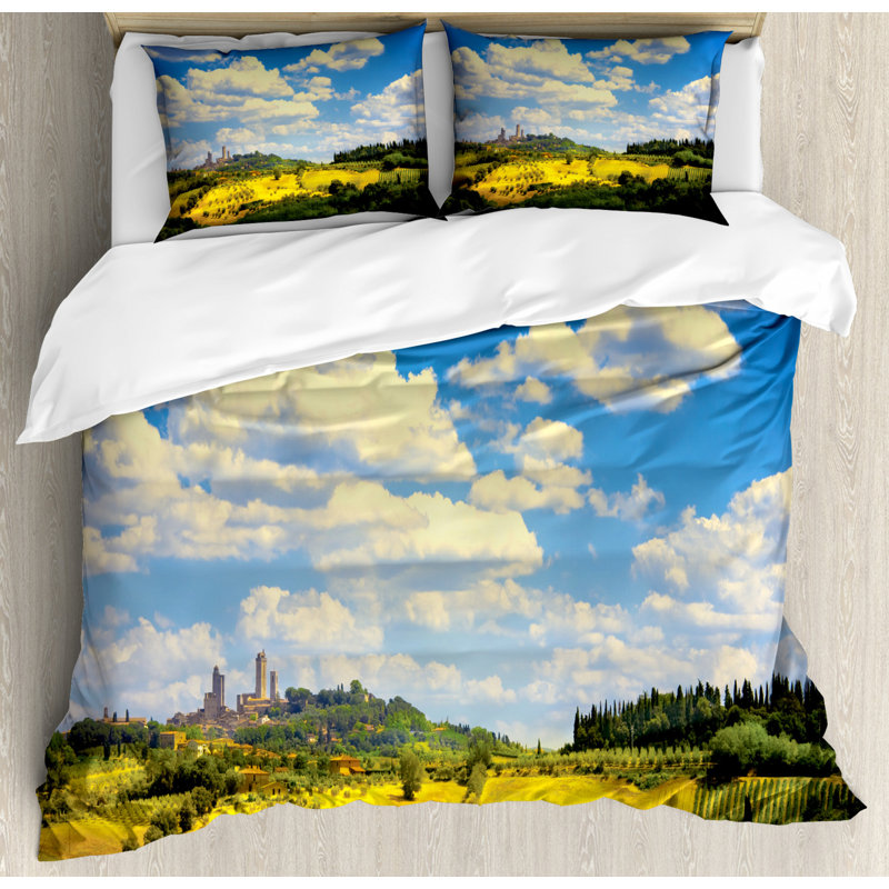 Italian Rustic Duvet Cover, King Duvet Cover + 2 Shams