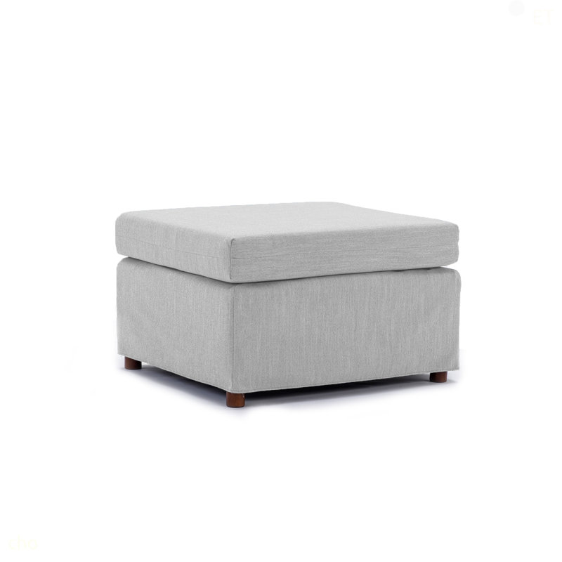 Repose-pieds mobile simple pour canapé modulaire modulaire sans fonction de rangement, housses de coussin amovibles et lavables, gris clair