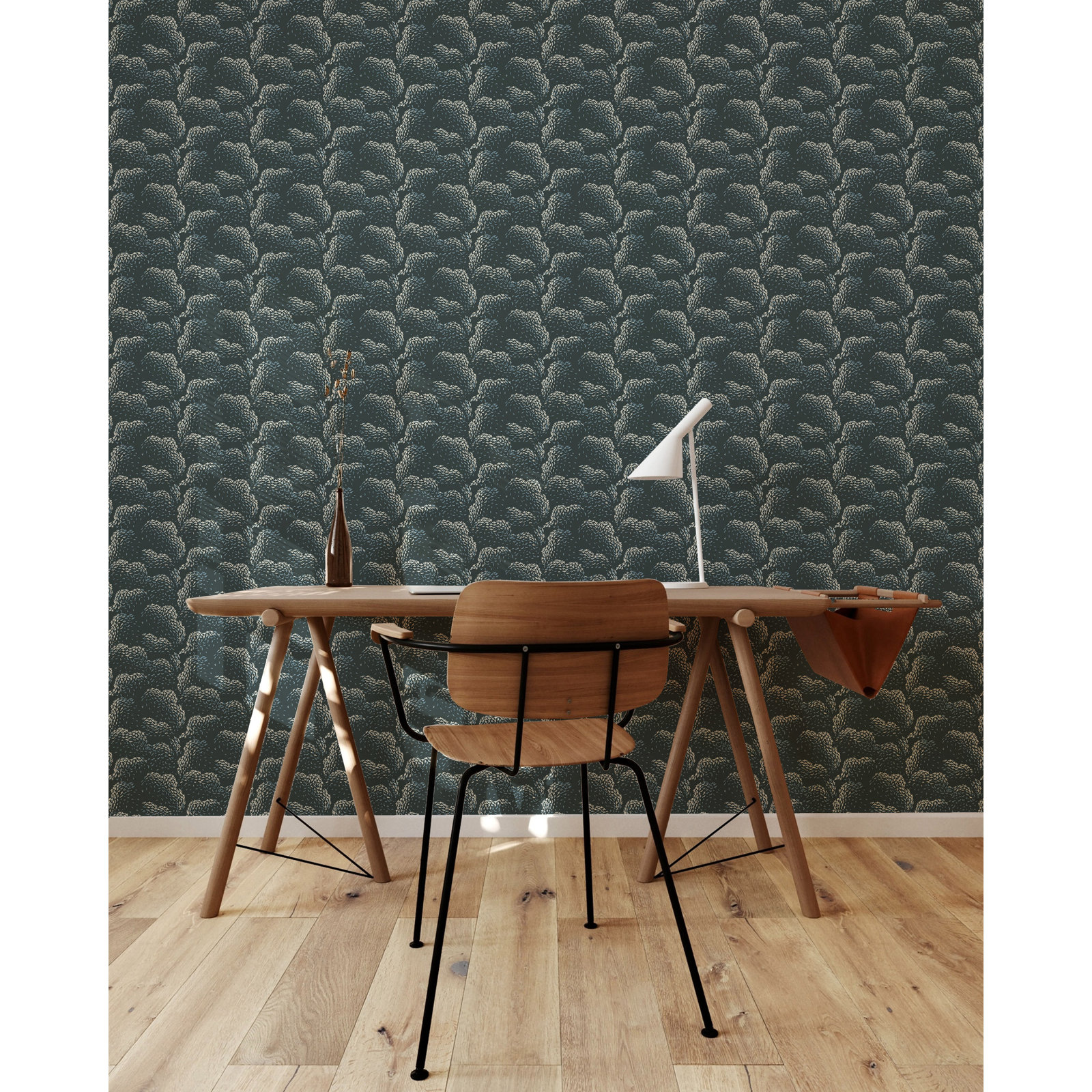 Revel Mid-Century Abstract Peel & Stick Wallpaper, Night Cloud, Self-adhesive