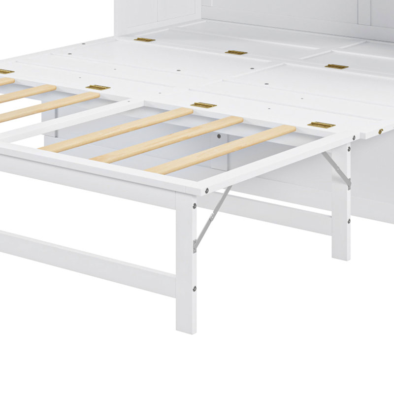Grand lit escamotable avec station de charge USB intégrée et tablette - Lit mural peu encombrant pour les petites pièces