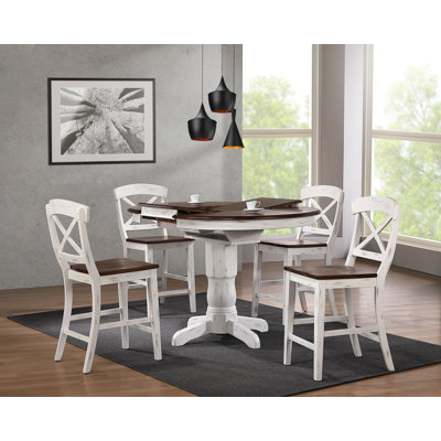 Delanta 6 - Person Solid Wood Solid Wood Top Dining Set