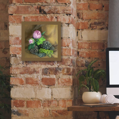 Epic Graffiti 'Pinecones And Peonies'  by Art and a Little Magic Canvas Wall Art, 12" x 12"