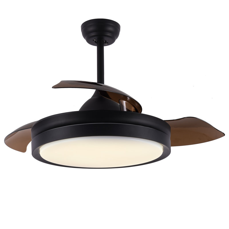 36'' Ceiling Fan with LED Lights, Black