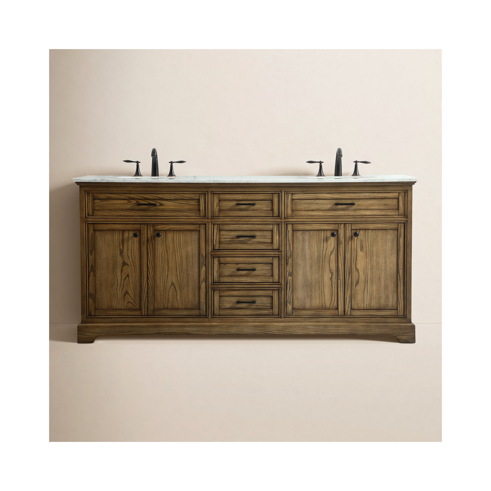 Hermes 72'' Double Bathroom Vanity, Driftwood