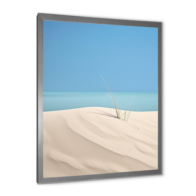 White Dune Solitude sur toile, Cadre photo argenté, H 32 po x l 16 po x P 1 po