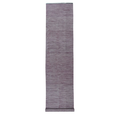 Tapis de tapis de couloir 2 pi 8 po x 16 pi one-of-kind main-noué la 2010 kilim mauve Flintstone