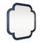 Miroir mural suisse - l 50 po x H 50 po - toile de ramie bleu foncé / laiton vieilli-111184170-111184172