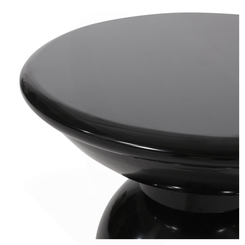 Outdoor Iron Side Tables With Flared Design, Set Of 2 , Navy Blue, Black