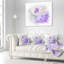 Motif floral abstrait peint bleu - Coussin imprimé floral-29597910-29597913