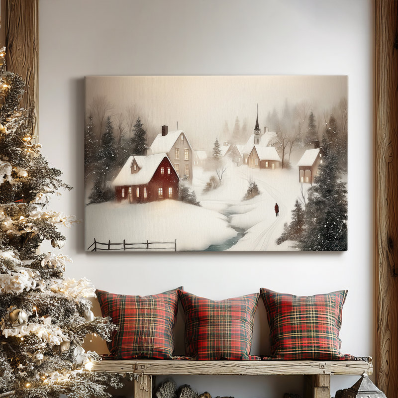 Golden Yule Promise - Toile tendue avec châssis de qualité supérieure, H 8 po x l 12 po