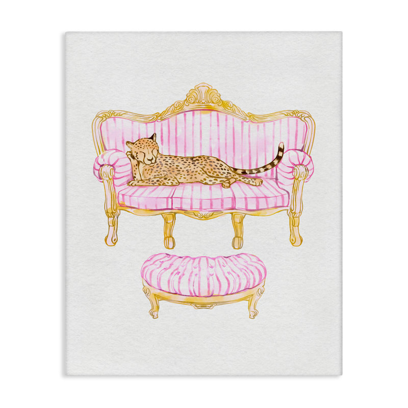 Toile de mobilier de style guépard au repos, design par Ziwei Li, H 20 po x l 16 po