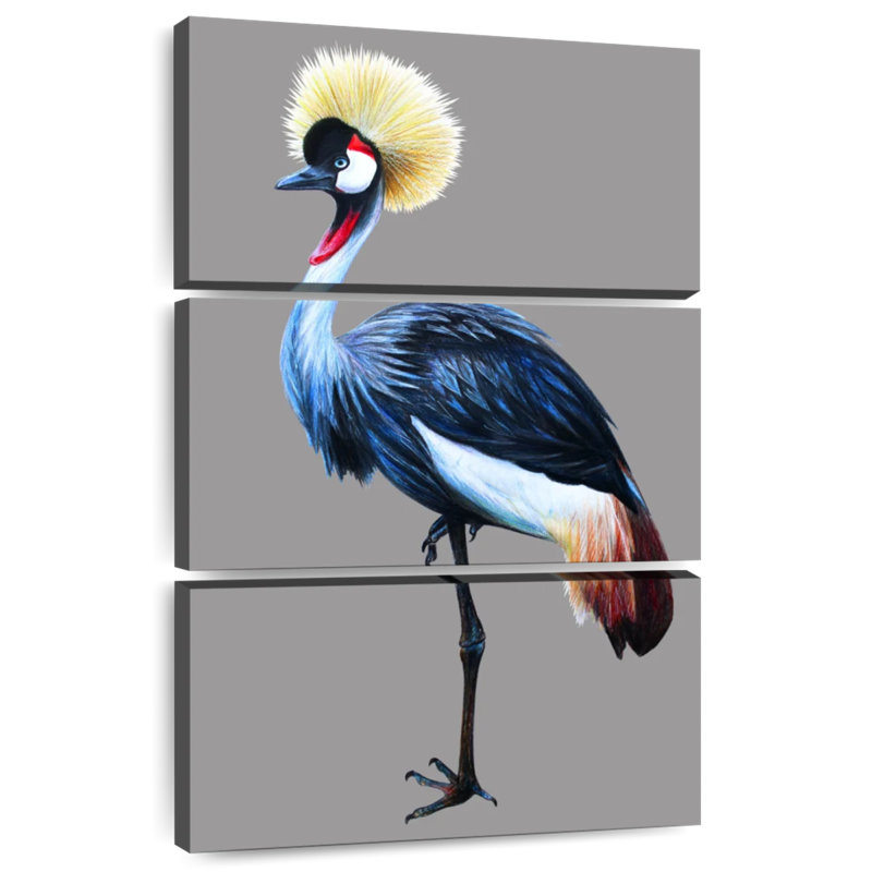 Brampt Crane With Grey Crown, 32" H x 20" W