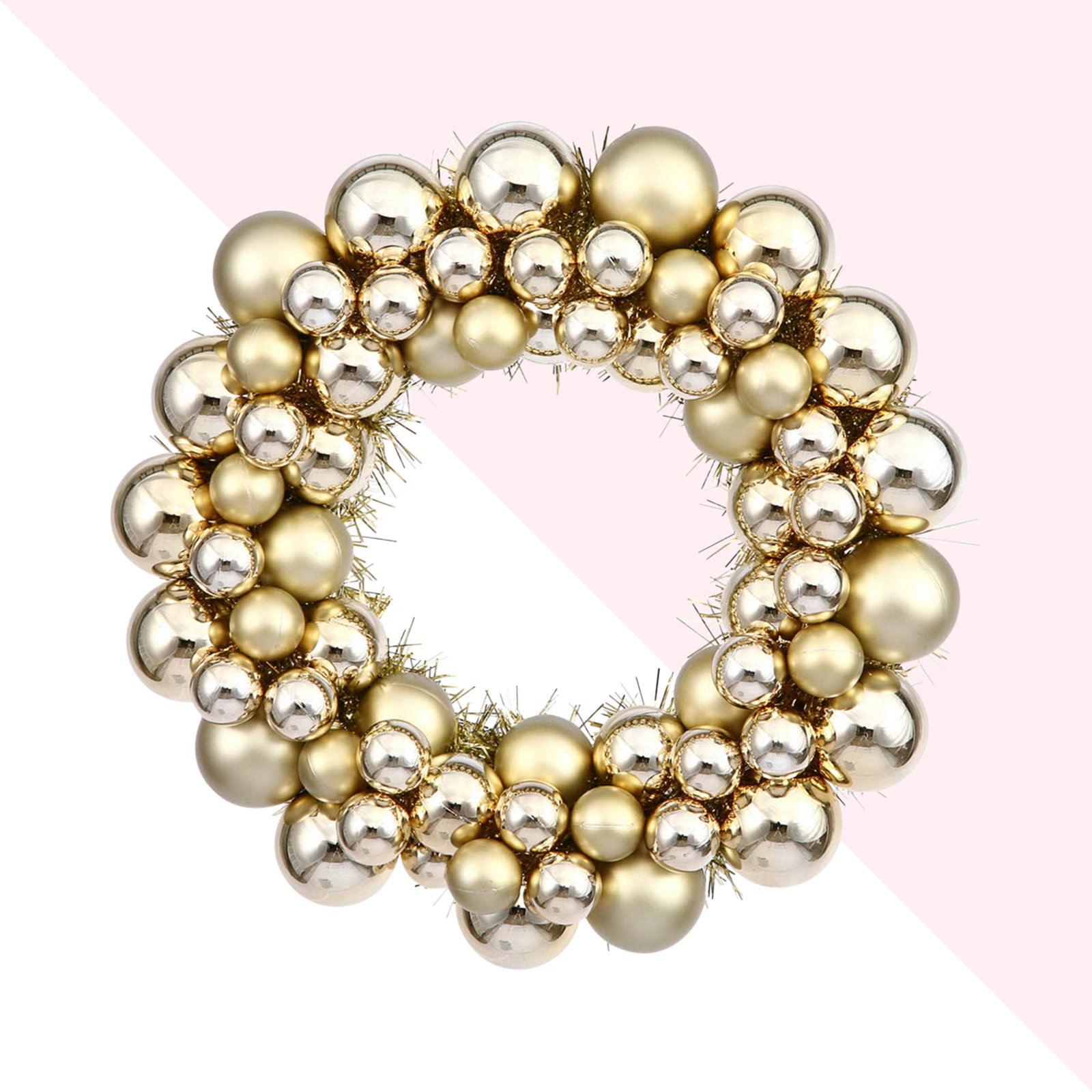 Ball Wreath, Gold, 12"