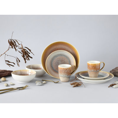 Creatable 25864, Caldera Sand collection, 8 piece dinnerware set