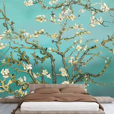 Almond Blossom Vincent Van Gogh, Floral Wall Mural, Vintage Boho Removable Contact Paper