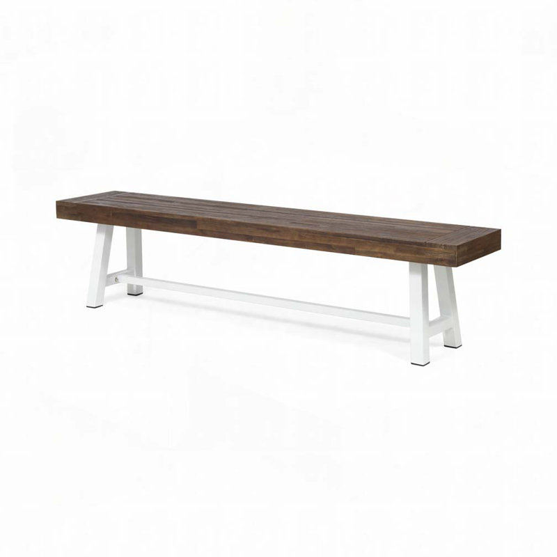 Wood Outdoor Bench, 2-Person Garden Bench