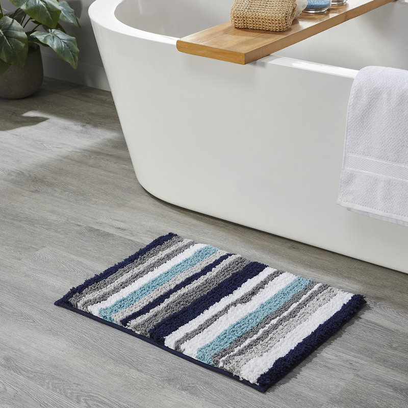 Griffie Non-Slip Bath Rug, Yellow, 3 PCs Set (17" x 24" | 20" x 20" | 20" x 32")