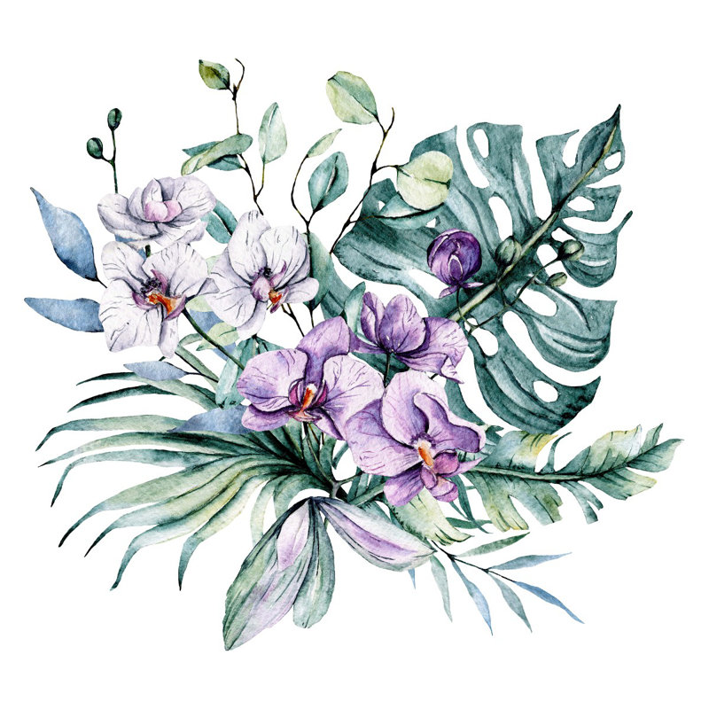 Kelena Floral Wall Mural, 8.33' W x 8.33' L