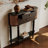 Black Solid Wood Half-circle Console Table-473083197