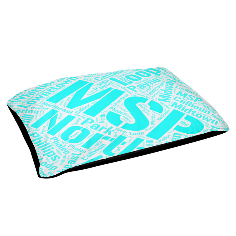 Oreiller rectangulaire designer, Moyen L 40 po x l 30 po, Cyan, Minneapolis – Saint Paul
