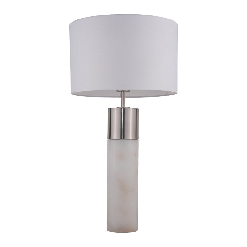 Caper Marble Lamp Base Lamp, Silver