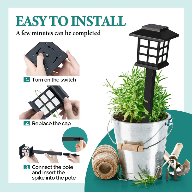 15'' Solar Powered Outdoor Floor Lamp
