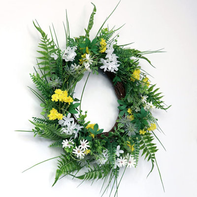 Ansuma 20" Green Handmade Faux Boxwoo Wreath